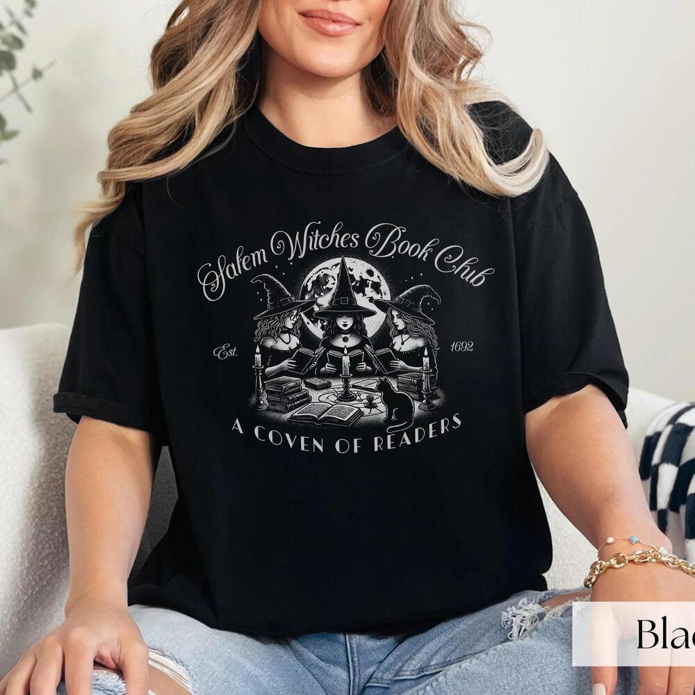 Salem Witches Book Club A Coven Of Readers Halloween T-Shirt, Spooky